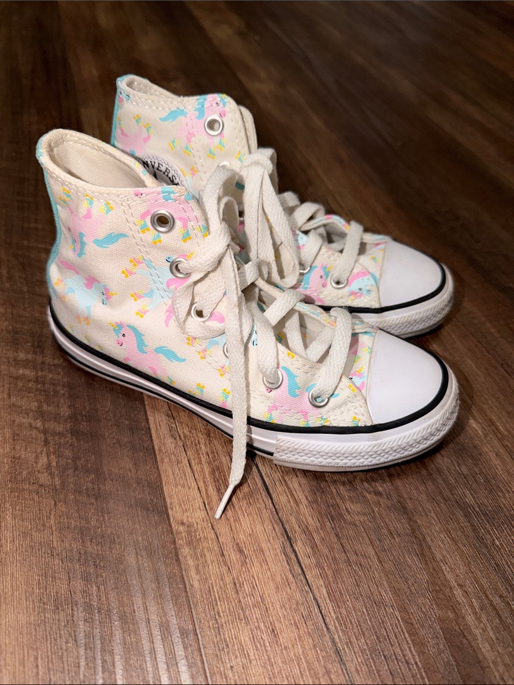 Converse All Star Girl’s Pink Unicorn Hi Top Sneakers- Size 12
